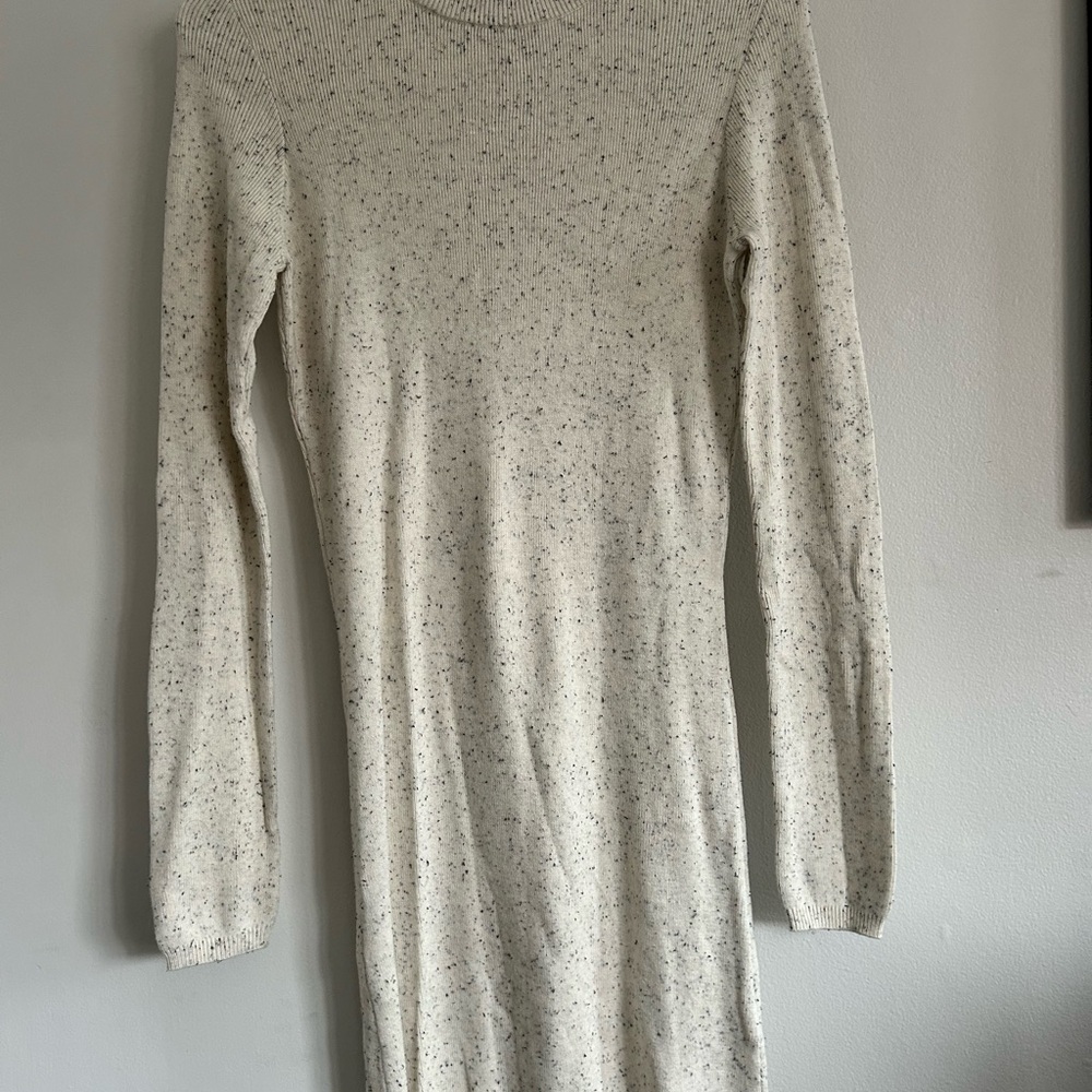 Twik Cream Speckled Long Sleeve Dress